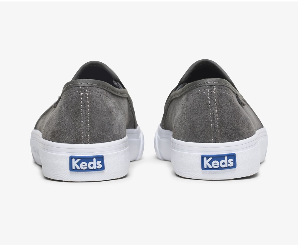 Slip On Γυναικεια - Keds Double Decker Suede - Γκρι - MLXAW0672